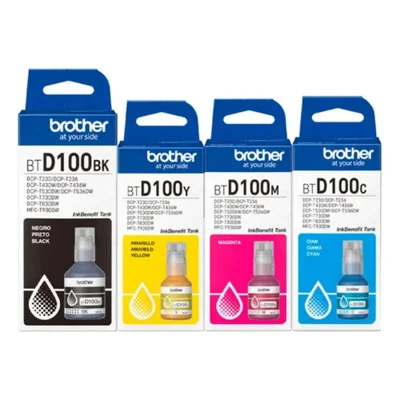 Kit 4x Tinta Btd100 | Dcp-t230 T430w T530dw T730dw | Cmky