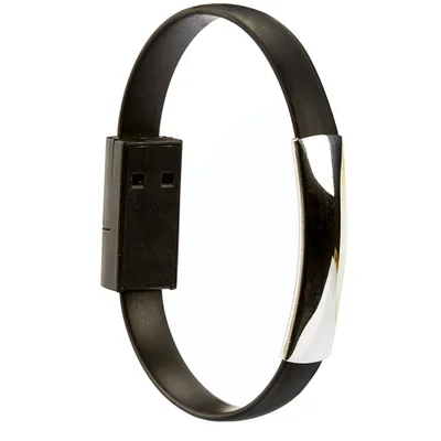 Pulseira Carregador Via Usb, Celular Android  Preto