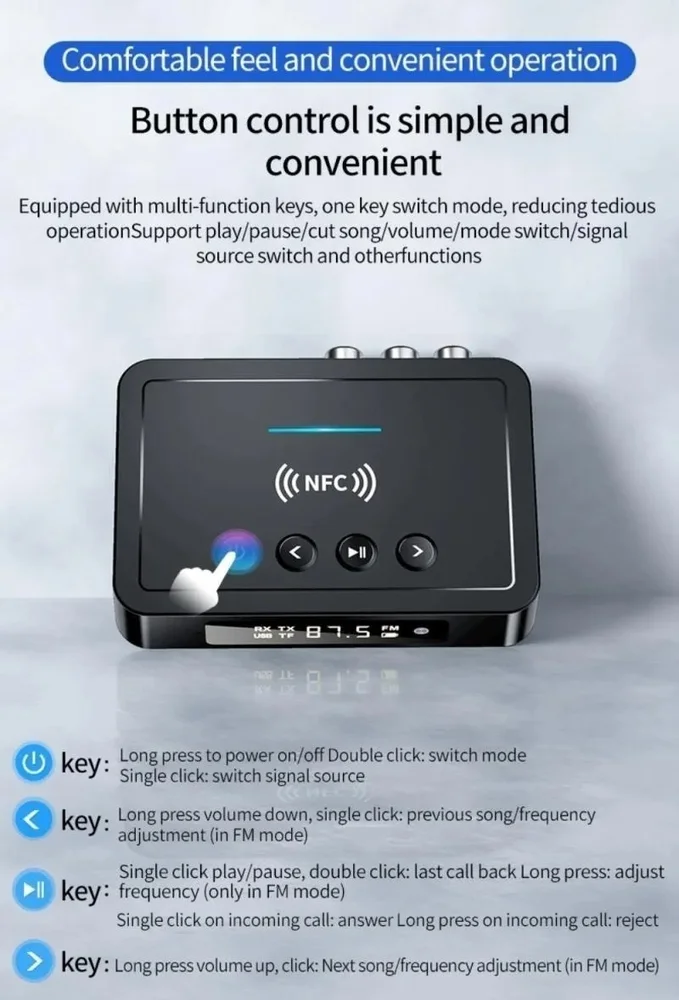 Imagem 3 de 5 do produto Transmissor Receptor Bluetooth Nfc Optico - Coaxial