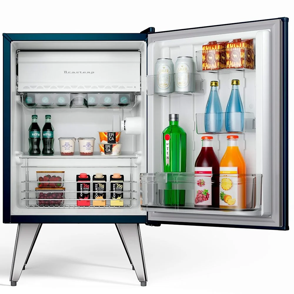 Imagem 5 de 5 do produto Frigobar Brastemp Retrô 76 Litros Midnight Blue - Bra08mz 220