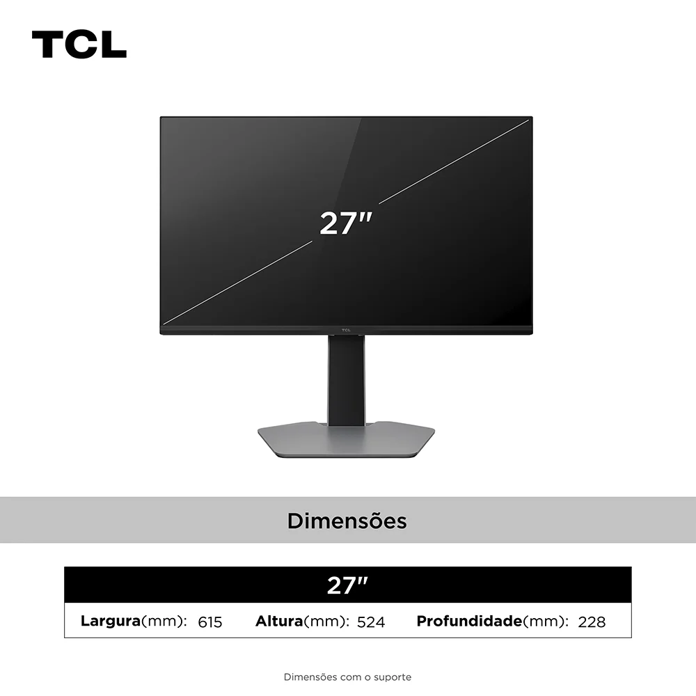 Monitor Gamer TCL 27 Polegadas QLED Mini LED QHD G64 180Hz 1ms (GtG) Freesync HDR 600 nits 27G64 Monitor Gamer TCL 27 Polegadas QLED Mini LED QHD G64 180Hz 1ms (GtG) Freesync HDR 600 nits 27G64