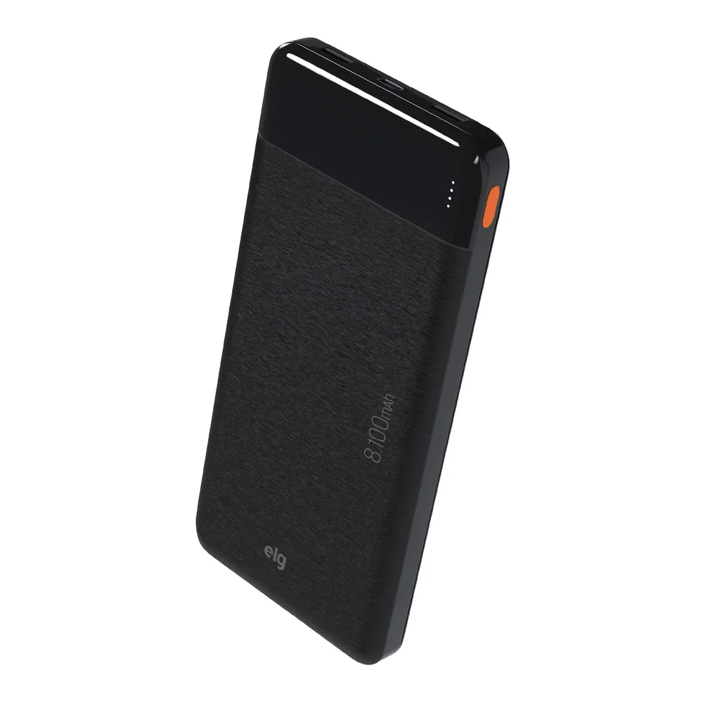 Power Bank Carregador Portátil, LED Indicador, 8100mah 10.5w, Turbo, Preto, Pb81bk, Elg