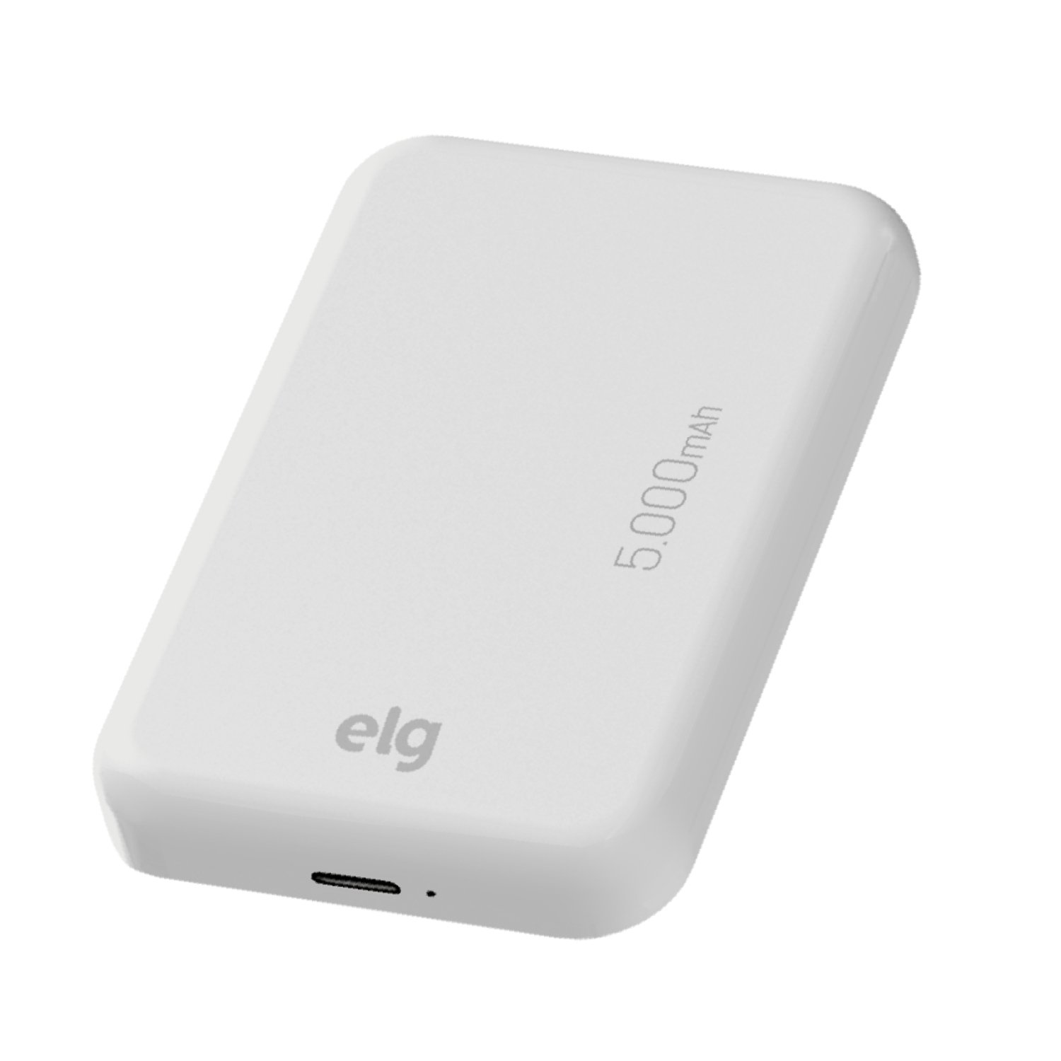 Power Bank Carregador Portátil, Magsafe, 5000mah 5w, Turbo, Indução, Branco, Pbw5, Elg