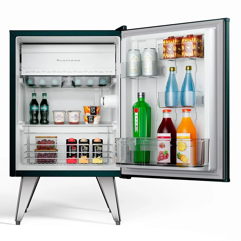 Imagem 3 de 5 do produto Frigobar Retrô 76 Litros Brastemp Green Jasper - Bra08mn 110
