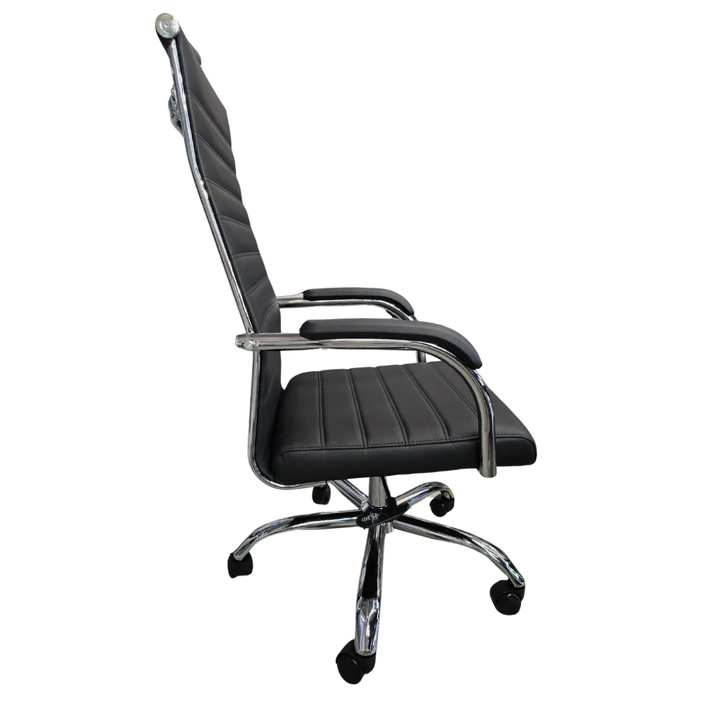 Imagem 3 de 5 do produto Cadeira Presidente Esteirinha Florença Relax Couro Pu Preta