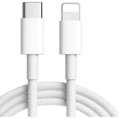 Cabo Usb C Lightnig Turbo Nylon Trançado Compatível Iphone Branco