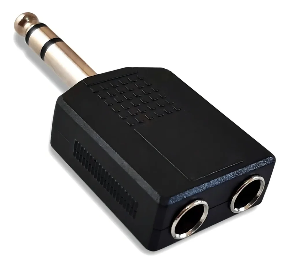 Imagem 3 de 5 do produto Adaptador P10 St X 2 Jack J10 St Kit 5 Peças Áudio Som