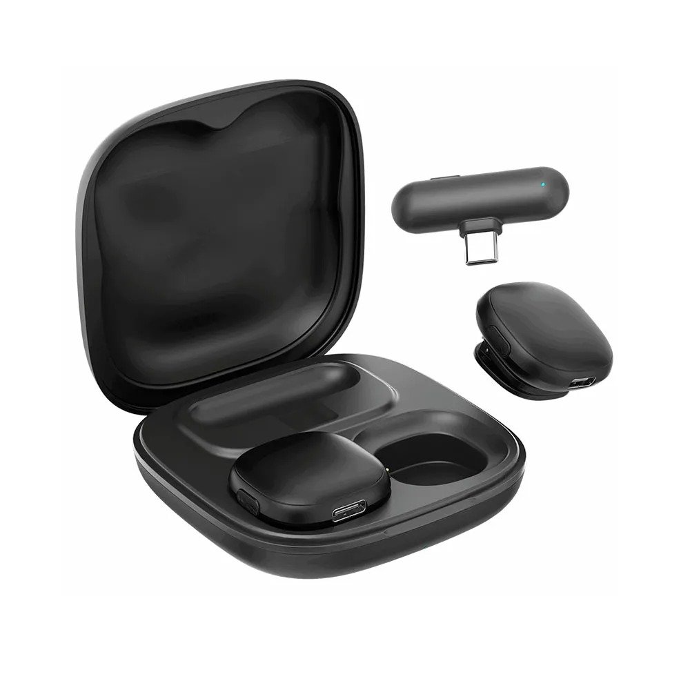 Microfone Lapela Wireless Gps Hrebos If-315 Sem Fio 120mah Preto