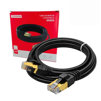 Cabo De Rede Cat8 3 Metros Blindado Tomate Mcb-1803