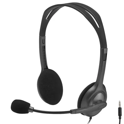 Headset Logitech H111 Stereo 981-000612 3.5mm - Preto