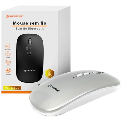 Mouse Fino Sem Fio Bluetooth Wireless Recarregável Moderno Branco