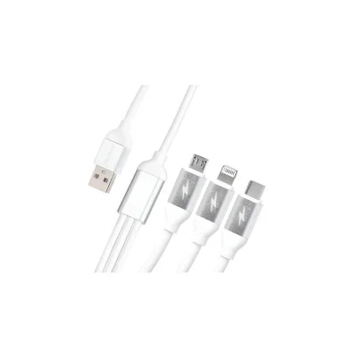 Cabo Usb 3 Em 1 Lightning /type-c / V8 1,2 Metro
