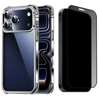 Capinha Tpu + Película Privacidade Fosca Para Iphone 17 Pro