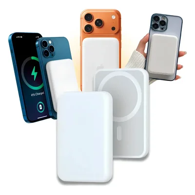 Power Bank Por Indução Para Iphone 10000 Mah Branco
