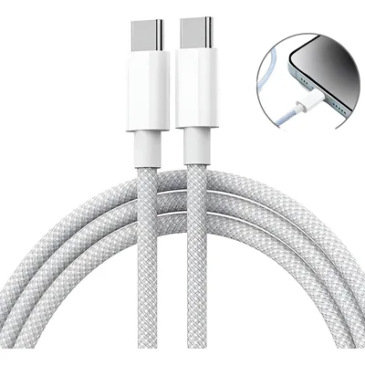 Cabo Usb C Tipo C Para Iphone 15 Pro 15 16 Pro Max Trançado