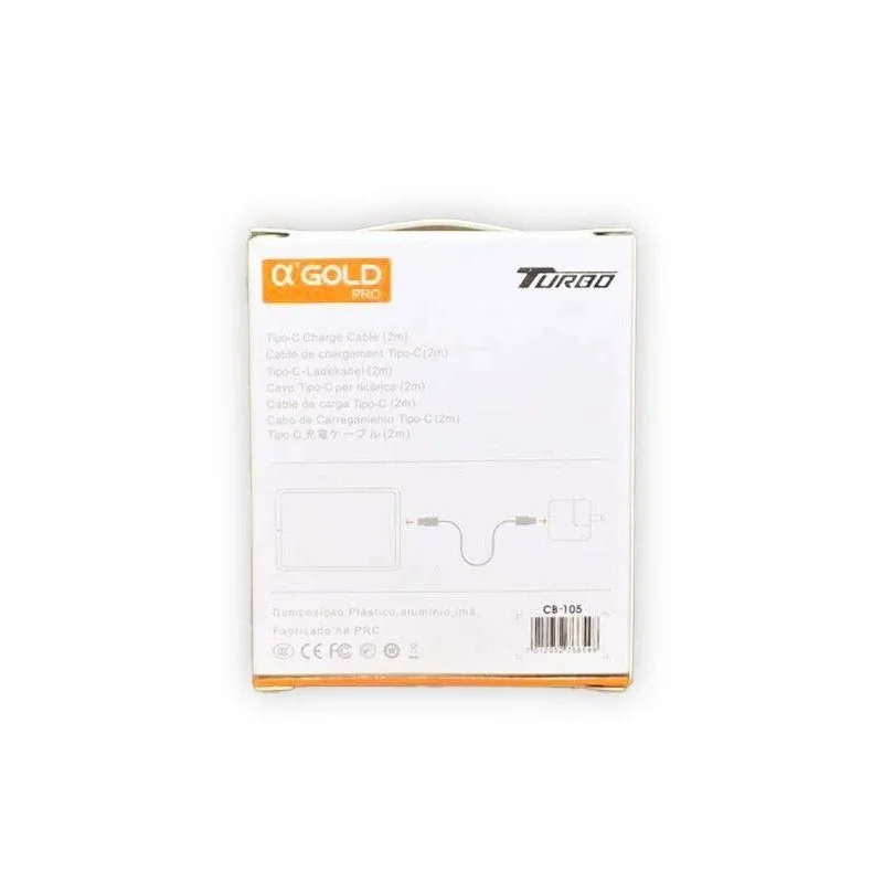 Imagem 5 de 5 do produto Cabo Tipo-c X Tipo-c 2mt A’gold Modelo Cb-105 Com Carregamento Rápido E Alta Durabilidade Cor Branco