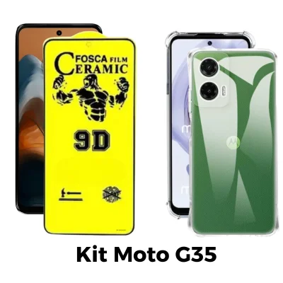 Película Cerâmica Fosca Para Moto G35 + Capinha Silicone Tpu