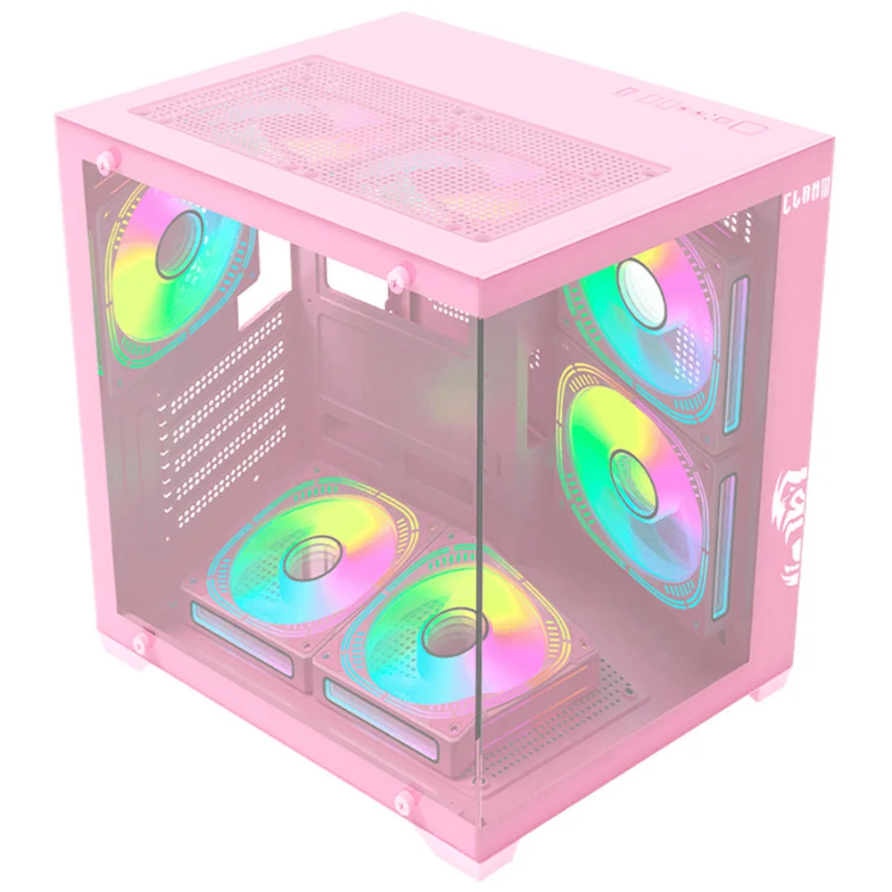 Gabinete Gamer Rosa Candy Grodd Com 5 Fans RGB Estático