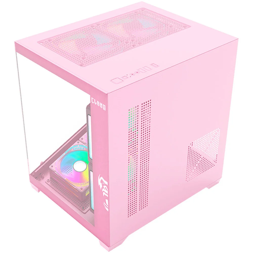 Imagem 4 de 4 do produto Gabinete Gamer Rosa Candy Grodd Com 5 Fans RGB Estático