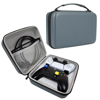 Kit Bolsa Transporte De Controles De Videogame + 8 Alongadores Analógicos