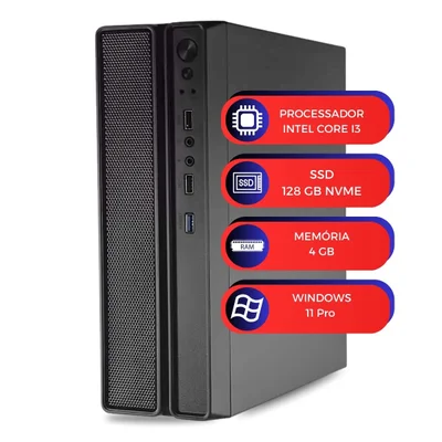 Computador Multipc Slim i3 4gb Ram SSD 128GB Nvme Win 11