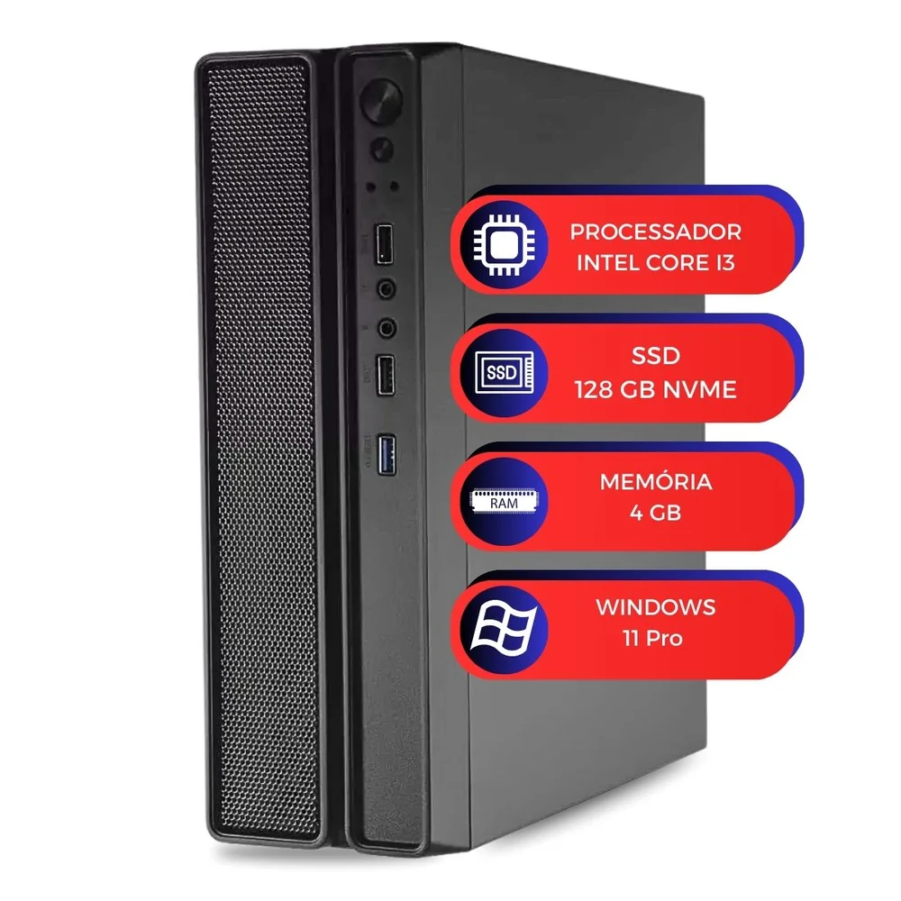 Computador Multipc Slim i3 4gb Ram SSD 128GB Nvme Win 11