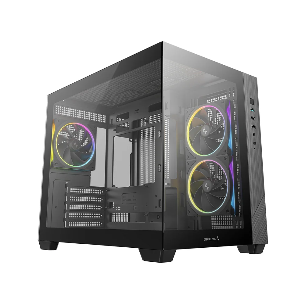 Gabinete Gamer Deepcool Cg330 Microatx Aquário Com 3 Fans ARGB Preto