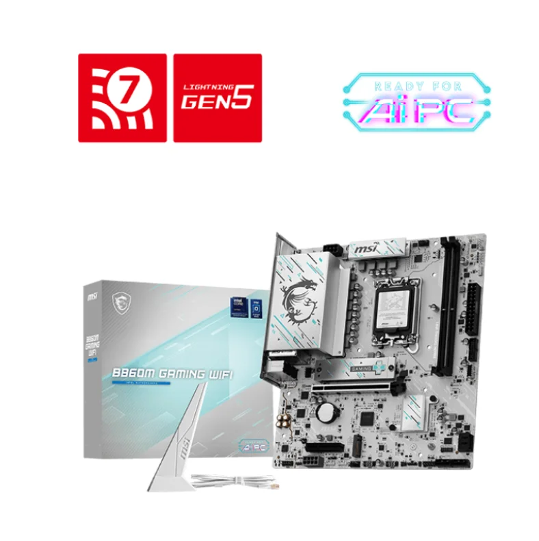 Placa Mãe Msi B860m Gaming Wifi, Intel LGA  1851, Matx, Wf/blt, Ddr5 - B860m Gaming Wifi 8