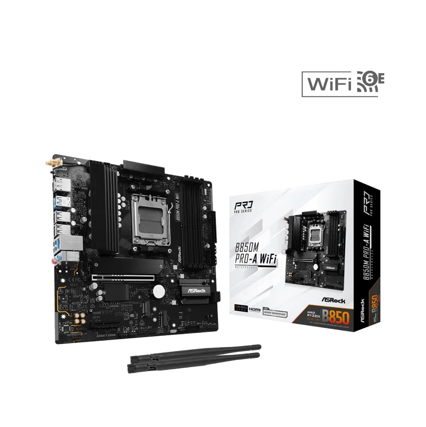 Placa Mãe Asrock B850m Pro-a Wifi, Amd Am5, Matx, Wf/blt, Ddr5 - B850m Pro-a Wifi 6