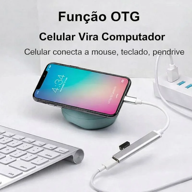 Imagem 4 de 5 do produto Adaptador 4 Em 1 Type-c Para Usb 480mbps Tomate Mst-019