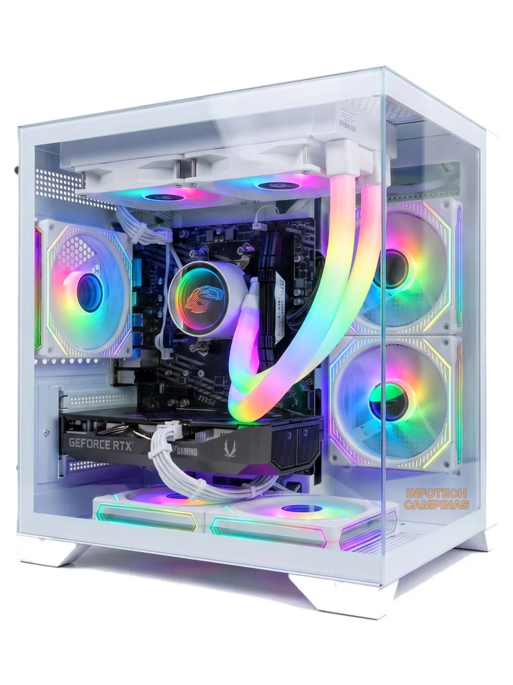 PC Gamer Aquario Branco | Ryzen 7 5700x | RTX 5060 Ti 8GB | 32gb Ram | SSD Nvme 1TB | Wifi Bluetooth | Fonte 750w | Win11 Pro