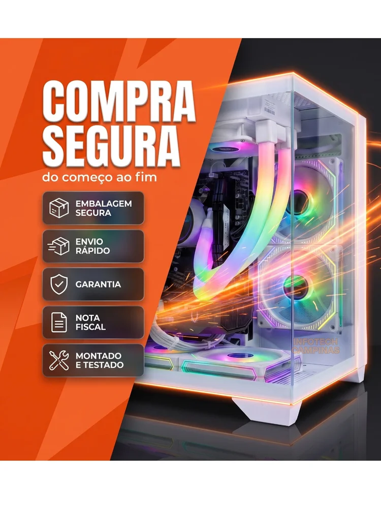 PC Gamer Aquario Branco | Ryzen 7 5700x | RTX 5060 Ti 8GB | 32gb Ram | SSD Nvme 1TB | Wifi Bluetooth | Fonte 750w | Win11 Pro - view 2