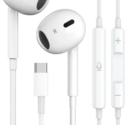 Fones De Ouvido Usb-c Compatível Iphone 16/15 Pro Max Plus, Tipo C, Com Fio, Microfone E Controle Remoto, Para Iphone 16/15 Pro, Ipad Pro, Galaxy S23/