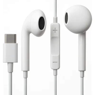 Fones De Ouvido Com Fio Tipo C Microfone Integrado Branco
