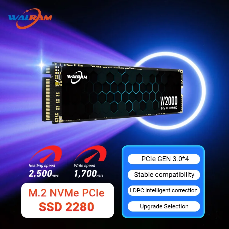 SSD M.2 NVME 512GB Walram 2000Mb/s Leitura 1800Mb/s Escrita
