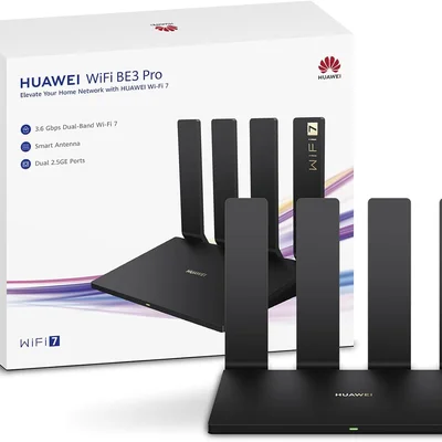 Roteador Huawei Wifi 7 Be3 Pro - Preto ?? Versão Chinesa 3600mbps (mlo E 4k Qam) Fácil Configuração,