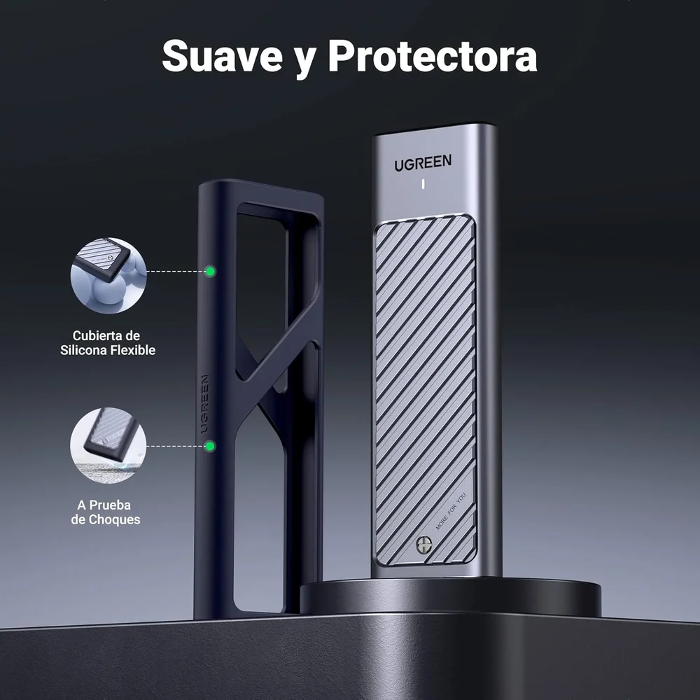 Case Ugreen Para SSD M.2 PCie Nvme & Sata Ngff Usb-c / Tipo-c 3.2 10 Gbps, Gen 2 Modelo (cm559/90408)