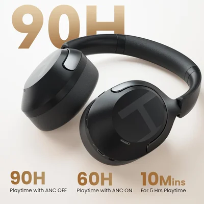 Fone Ouvido Haylou S40 Headphone Bluetooth 6.0 Sem Fio Preto — foto 2