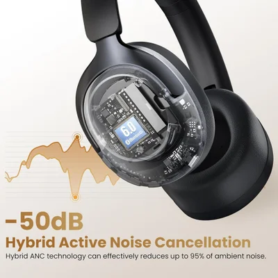 Fone Ouvido Haylou S40 Headphone Bluetooth 6.0 Sem Fio Preto — foto 5