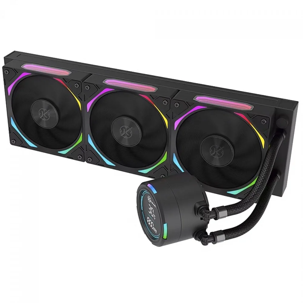 Imagem 2 de 5 do produto Water Cooler Kalkan Delta V2 360 ARGB, 360mm, Com Display, Intel-amd, Preto, Klk00067
