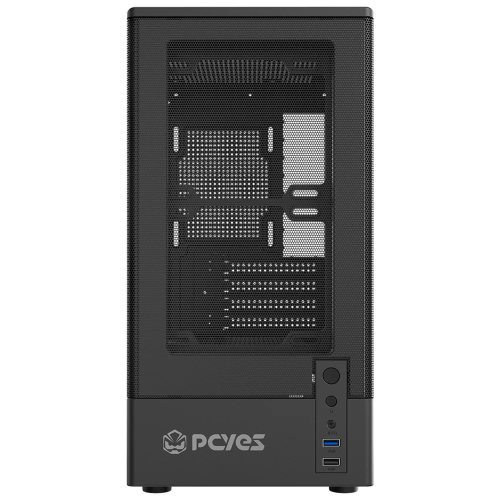 Imagem 5 de 5 do produto Gabinete Gamer PCyes Kauri Black Vulcan, Lateral Em Vidro Temperado, Usb 3.0,  Micro Atx, Preto - Gkribv