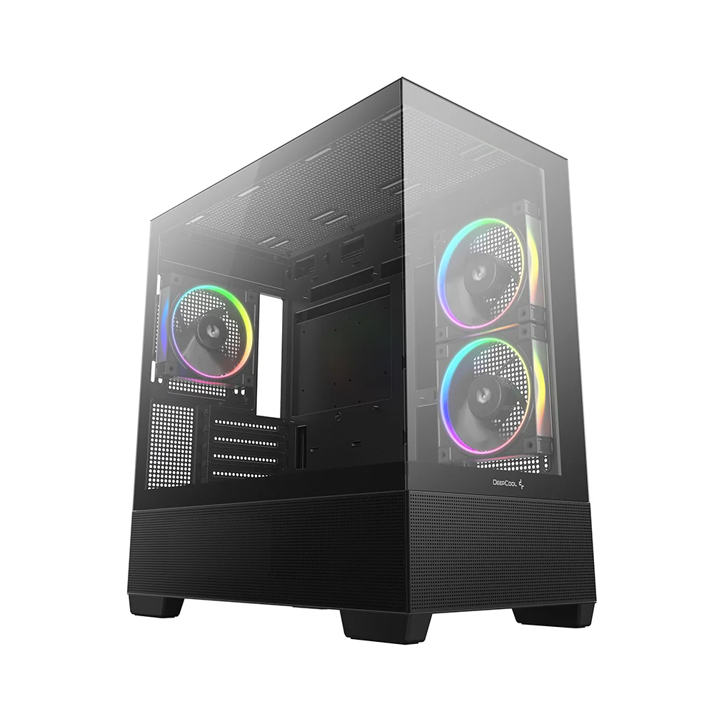 Gabinete Gamer Deepcool Cg380 Preto Microatx Com 3 Fans Preto