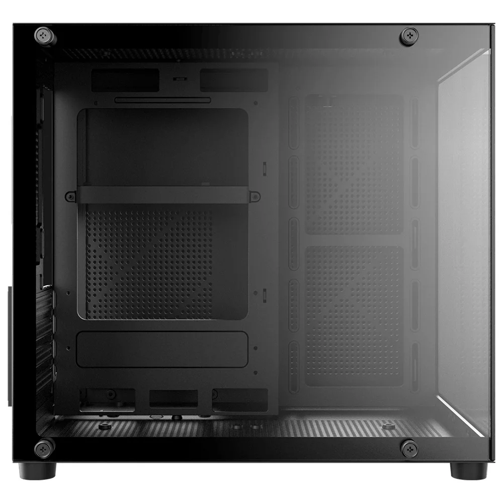 Imagem 5 de 5 do produto Gabinete Gamer Aquário PCyes Forcefield Mini Black Vulcan, Frontal E Lateral Em Vidro Temperado, Usb 3.0, Micro Atx, Preto - Gffmnbv