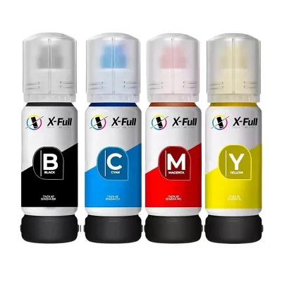 Kit 4 Tintas Corante X-full Compatível Epson T504 | T544 | L3250 | L3150 | L3110 | L3210 | 504 | 544