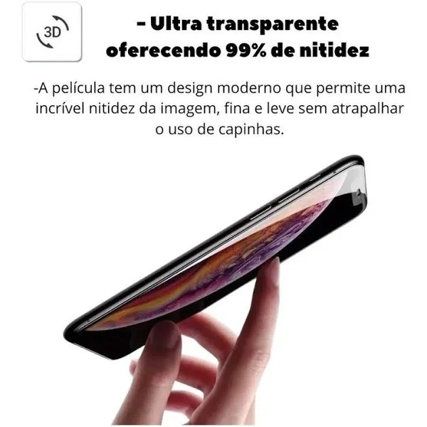 Imagem 2 de 5 do produto Película Frontal Protetora 3d De Vidro Para Iphone 13