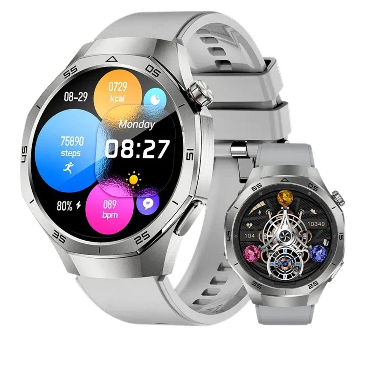 Relógio Inteligente Para Android Ios Bluetooth Chamadas Esportivo - Cinza