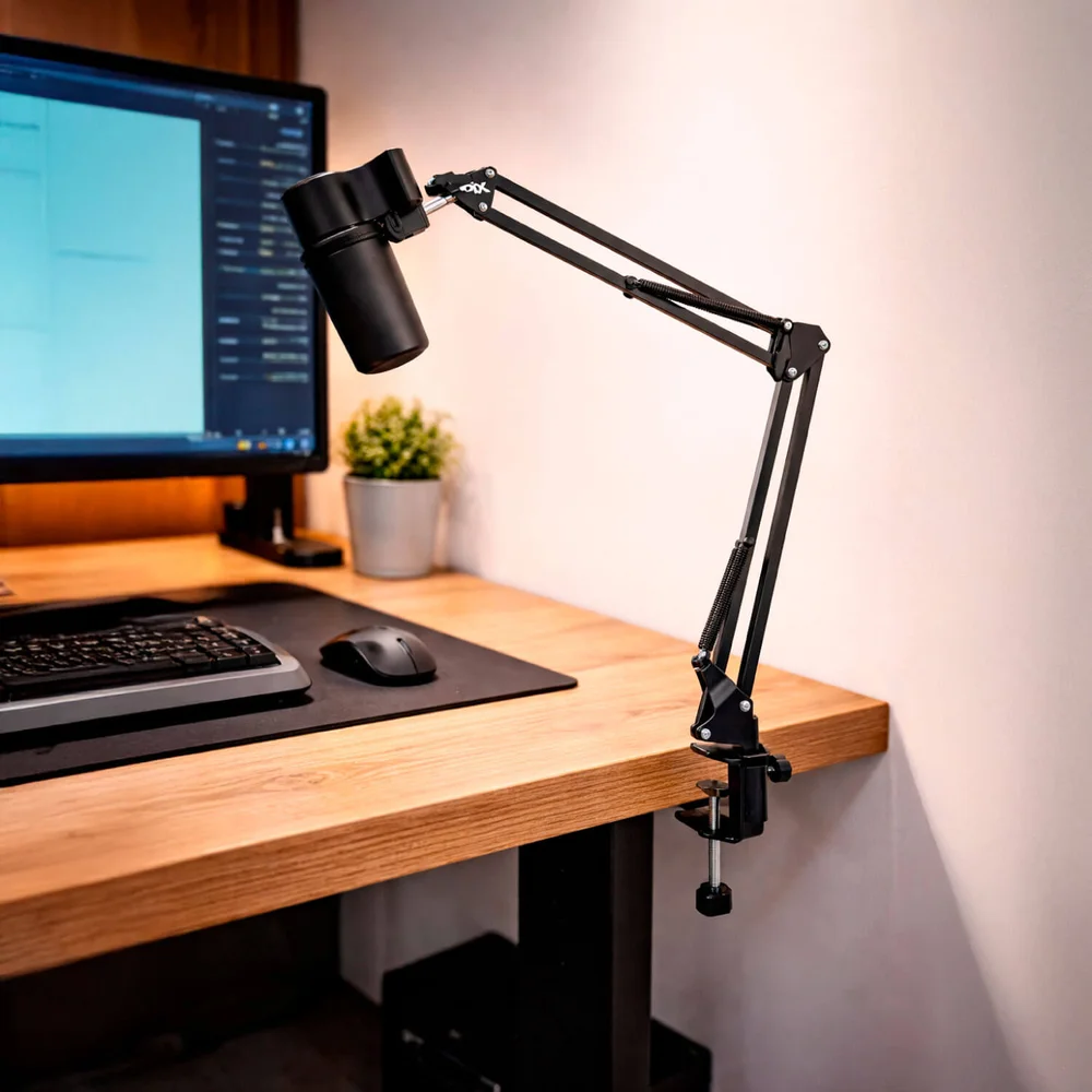 Imagem 3 de 5 do produto Suporte Mesa Articulado Para Microfone Braço Tesoura 60mm
