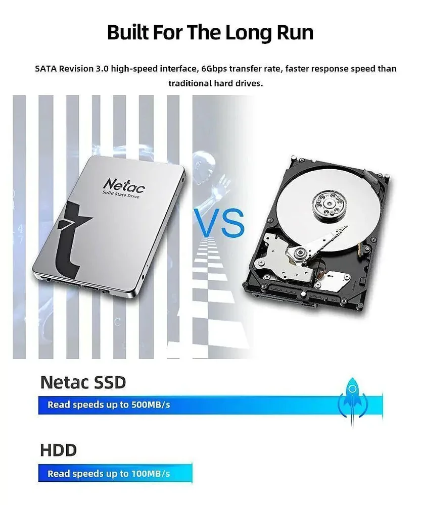 Imagem 4 de 5 do produto SSD Netac 256GB SATA III Leitura 560 MB/s Gravação 520 MB/s 3D Nand - Prata