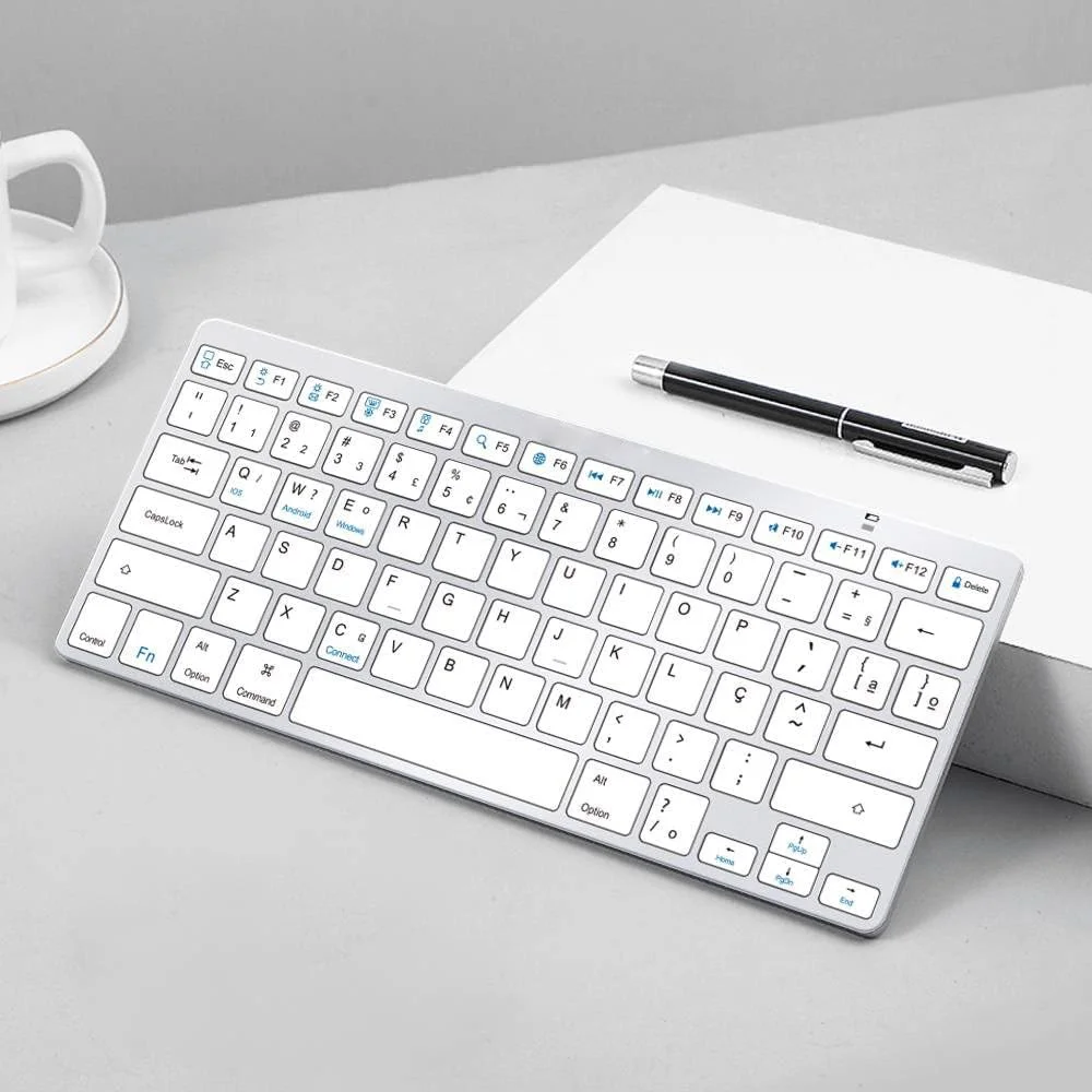 Imagem 3 de 3 do produto Teclado Sem Fio Ultra Fino Bluetooth Para Tablet E Celular, Computador, Android, Note