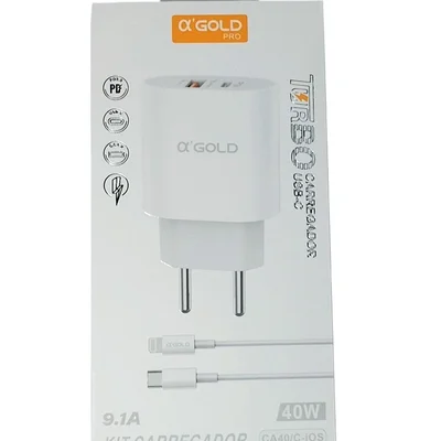 Carregador Agold Turbo 40w Usb C Pd Iphone Qc 4.0